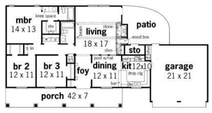 Floorplan 1 for House Plan #048-00043
