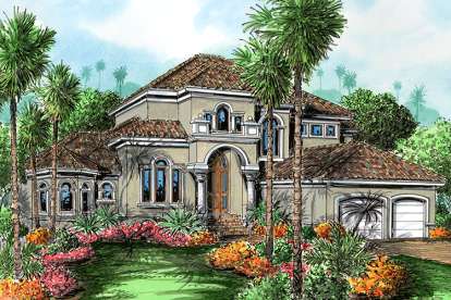 Florida House Plan #1018-00047 Elevation Photo