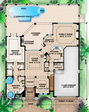 Floorplan 1 for House Plan #1018-00063