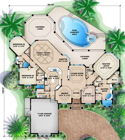 Floorplan 1 for House Plan #1018-00066