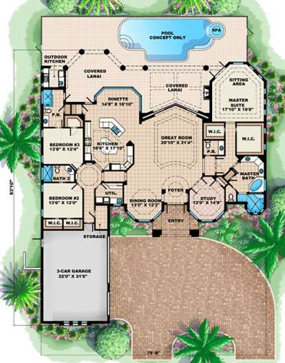 Floorplan 1 for House Plan #1018-00068