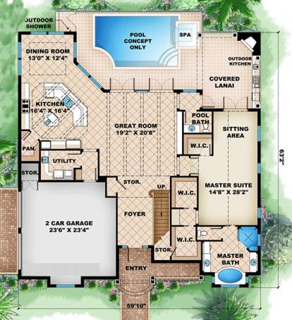 Floorplan 1 for House Plan #1018-00078