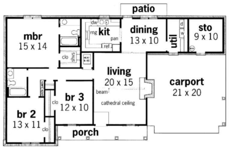 House Plan House Plan #1590 Drawing 1