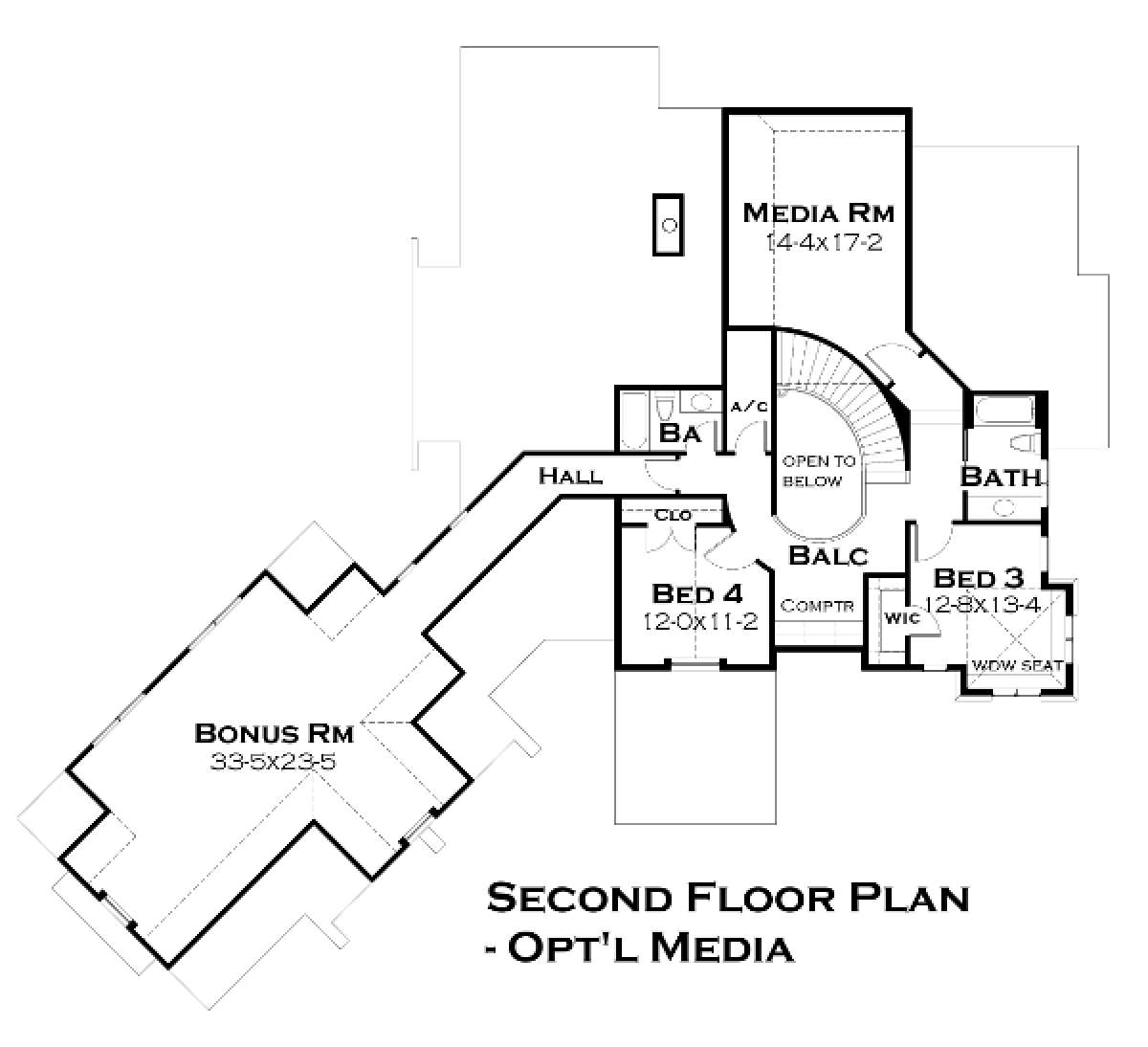 Alternate Second Floor for House Plan #9401-00028