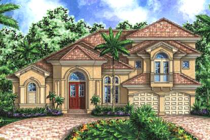 5 Bed, 4 Bath, 3676 Square Foot House Plan - #1018-00095