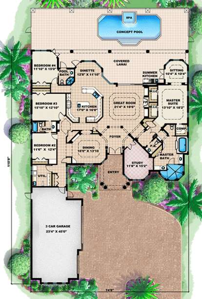 Floorplan 1 for House Plan #1018-00096