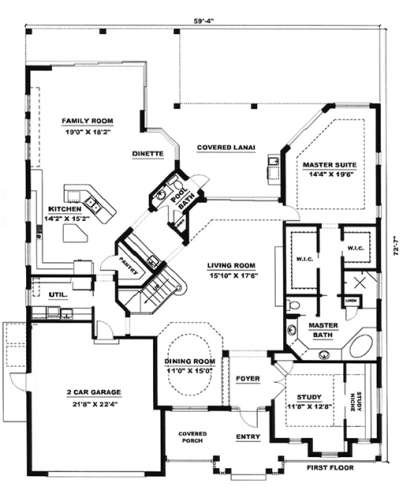 Floorplan 1 for House Plan #1018-00104