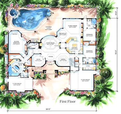 Floorplan 1 for House Plan #1018-00106
