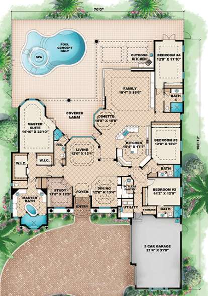 Floorplan 1 for House Plan #1018-00110