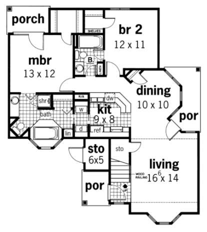Floorplan 1 for House Plan #048-00047