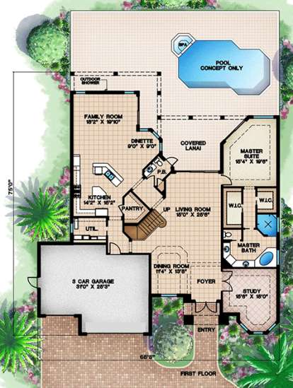 Floorplan 1 for House Plan #1018-00123