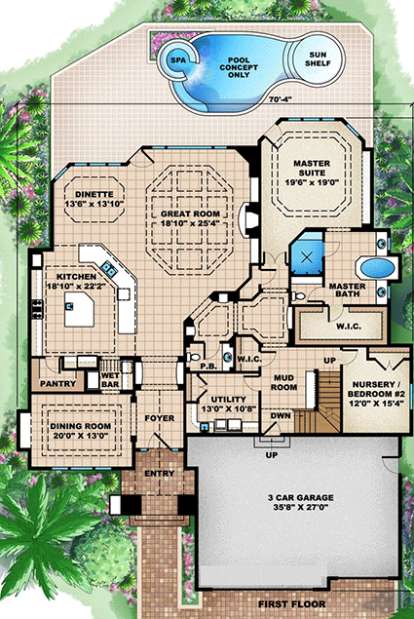 Floorplan 1 for House Plan #1018-00124