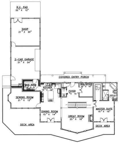 First Floor for House Plan #039-00283