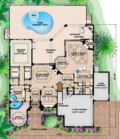 Floorplan 1 for House Plan #1018-00129