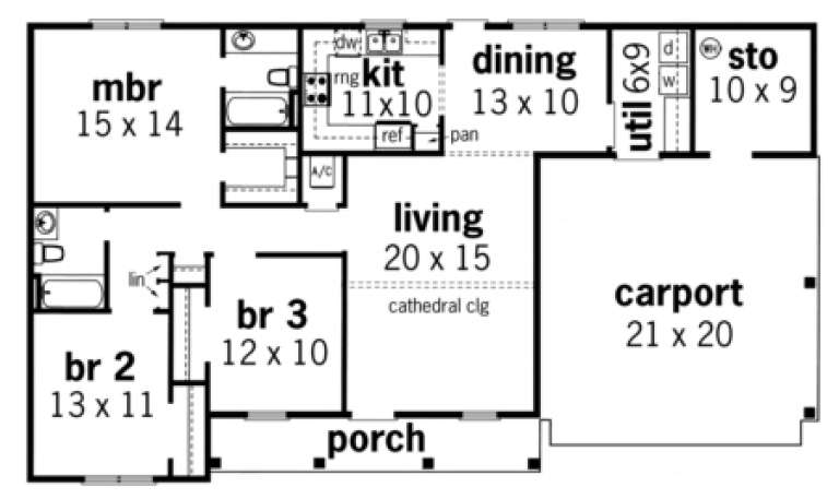 House Plan House Plan #1595 Drawing 1