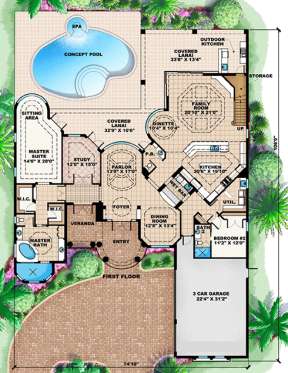Floorplan 1 for House Plan #1018-00133