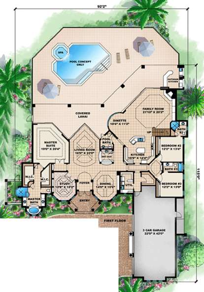Floorplan 1 for House Plan #1018-00135