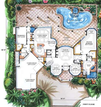 Floorplan 1 for House Plan #1018-00139