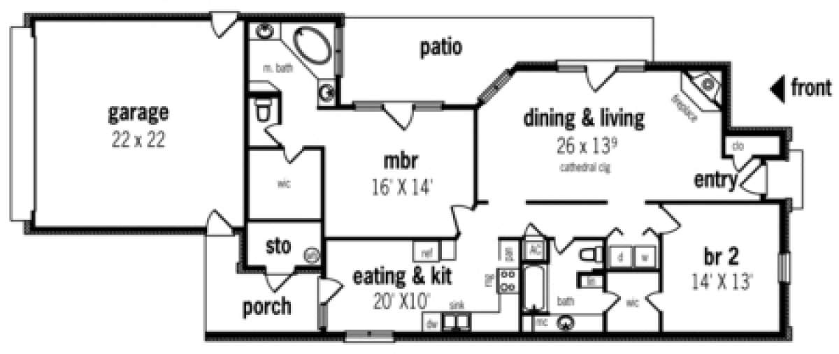 Floorplan 1 for House Plan #048-00049
