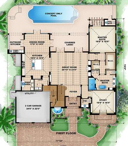 Floorplan 1 for House Plan #1018-00145