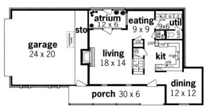 Floorplan 1 for House Plan #048-00053