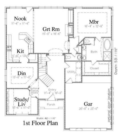 Floorplan 1 for House Plan #3367-00002