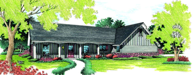 Country House Plan #048-00054 Elevation Photo