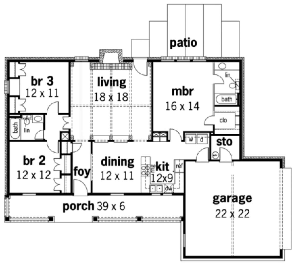 Floorplan 1 for House Plan #048-00054