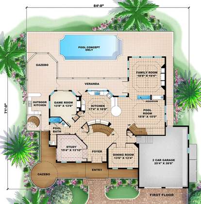 Floorplan 1 for House Plan #1018-00171
