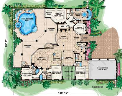 Floorplan 1 for House Plan #1018-00177