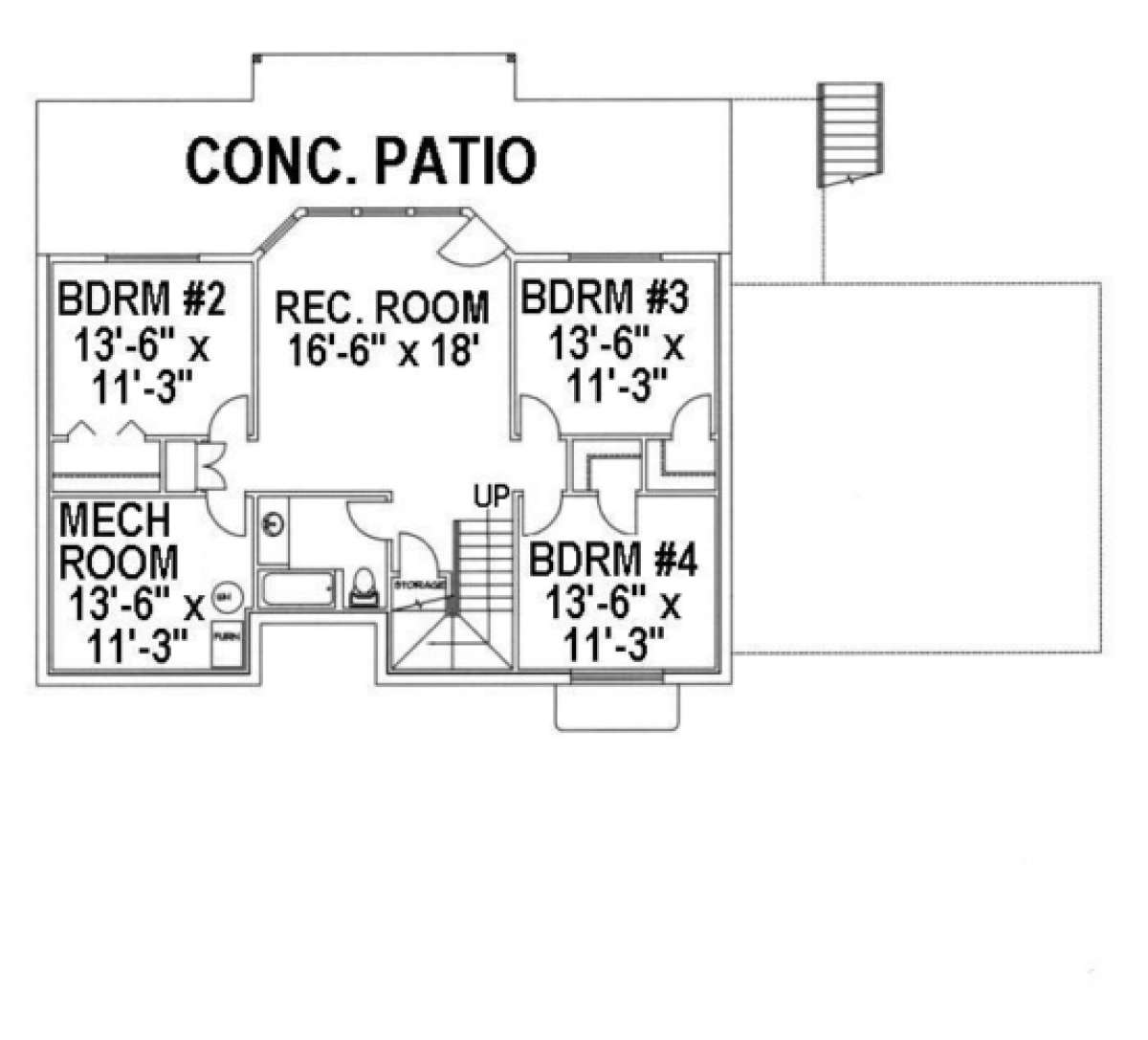 Basement Floor for House Plan #039-00284