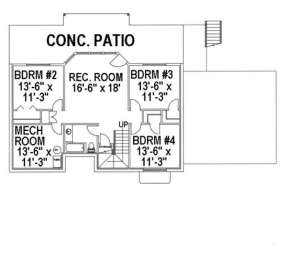 Basement Floor for House Plan #039-00284