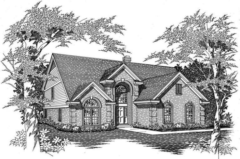 European House Plan #3367-00012 Elevation Photo