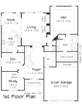 Floorplan 1 for House Plan #3367-00012