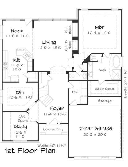 Floorplan 1 for House Plan #3367-00013
