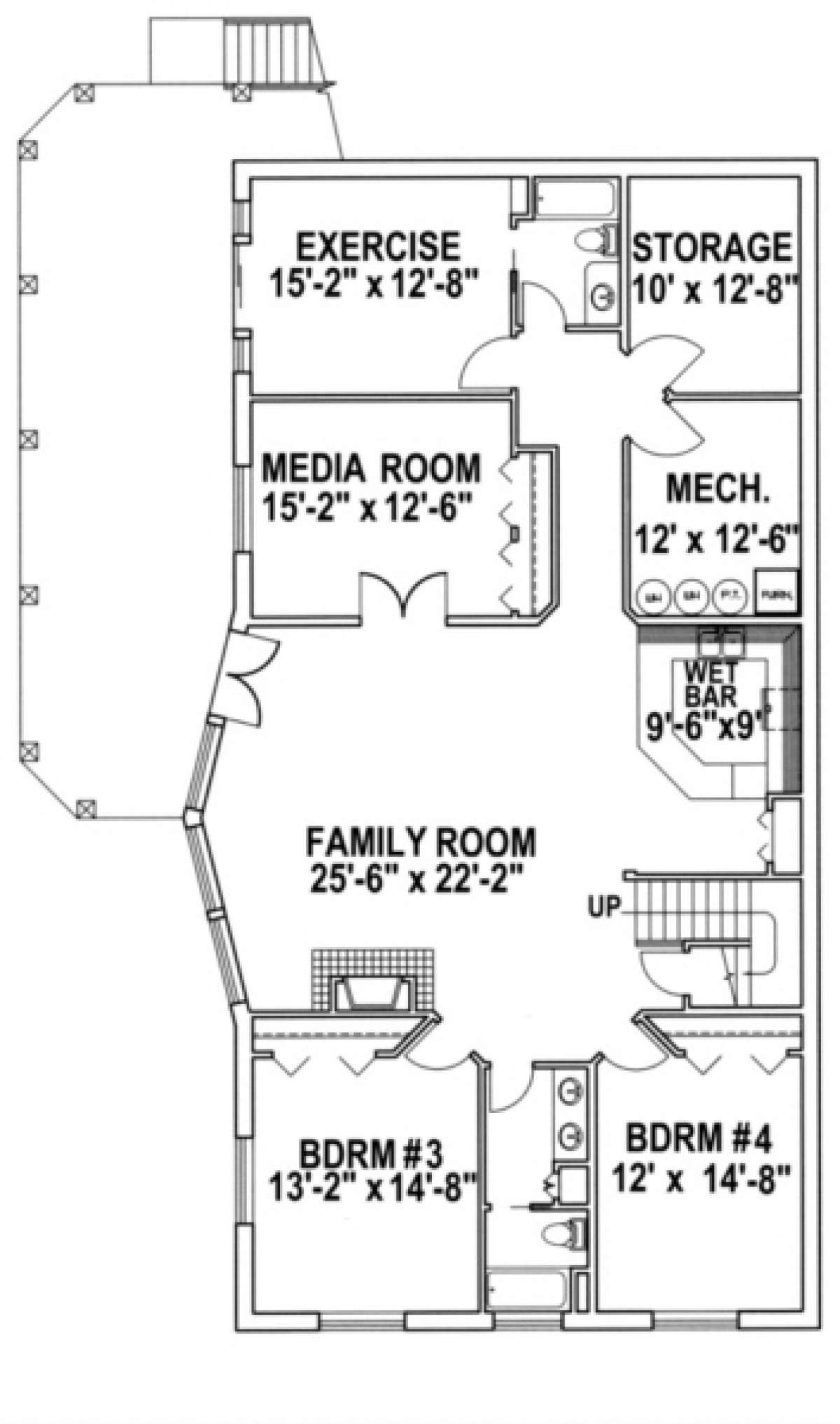 Basement Floor for House Plan #039-00288