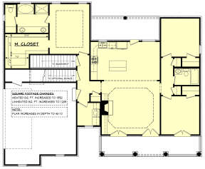 Main Floor w/ Optional Bonus Room Stairs for House Plan #041-00058