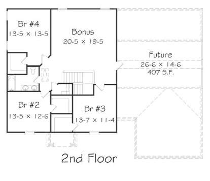 Floorplan 2 for House Plan #3367-00020