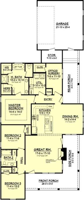 Main Floor for House Plan #041-00074