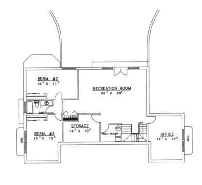 Basement Floor for House Plan #039-00293