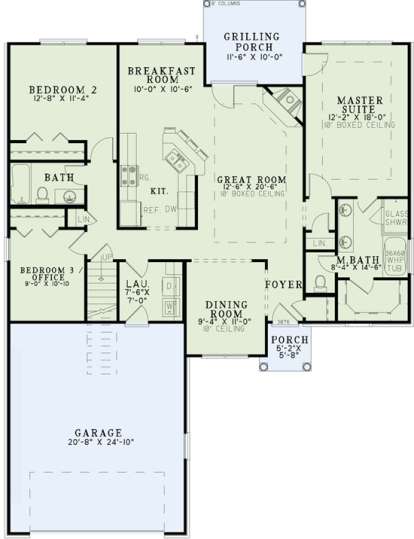 Floorplan 1 for House Plan #110-00966