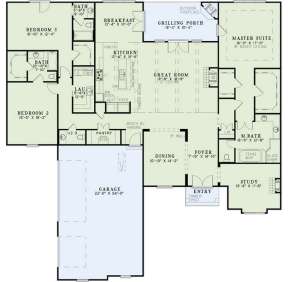 Floorplan 1 for House Plan #110-00969