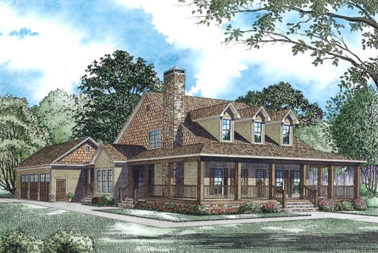 Farmhouse House Plan #110-00971 Elevation Photo