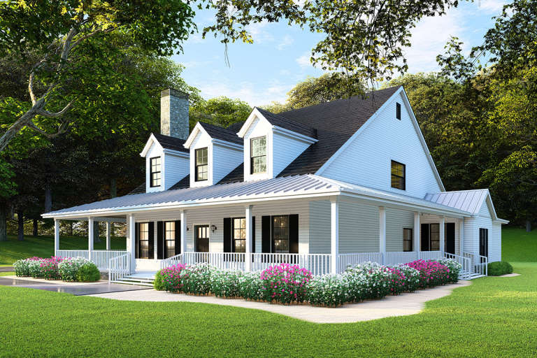 Farmhouse House Plan #110-00971 Elevation Photo