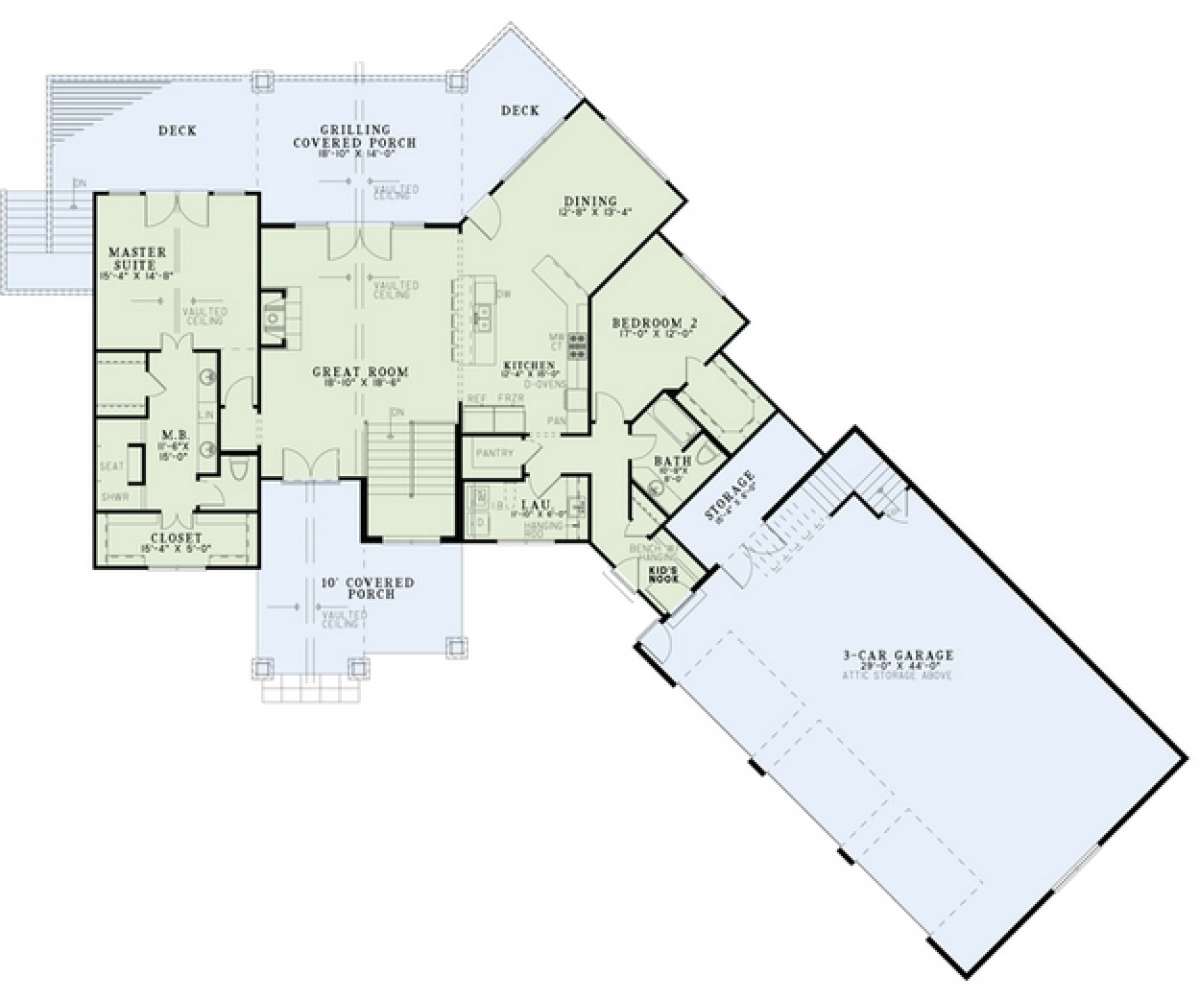 Floorplan 1 for House Plan #110-00975