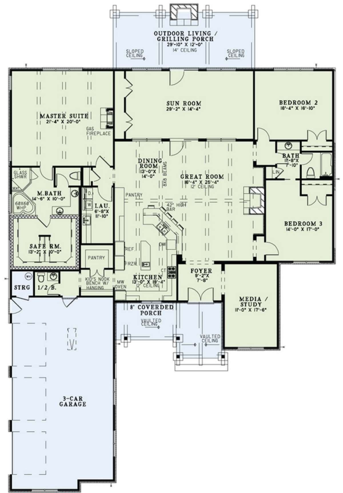 Floorplan 1 for House Plan #110-00980