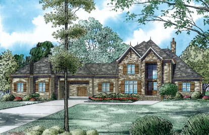 Luxury House Plan #110-00985 Elevation Photo