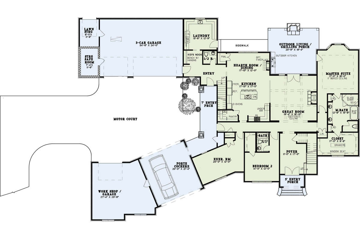 Floorplan 1 for House Plan #110-00985