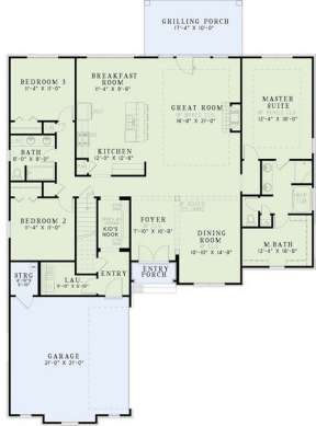 Floorplan 1 for House Plan #110-00986