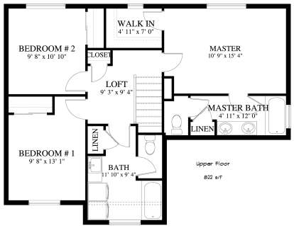 Second Floor for House Plan #2802-00002